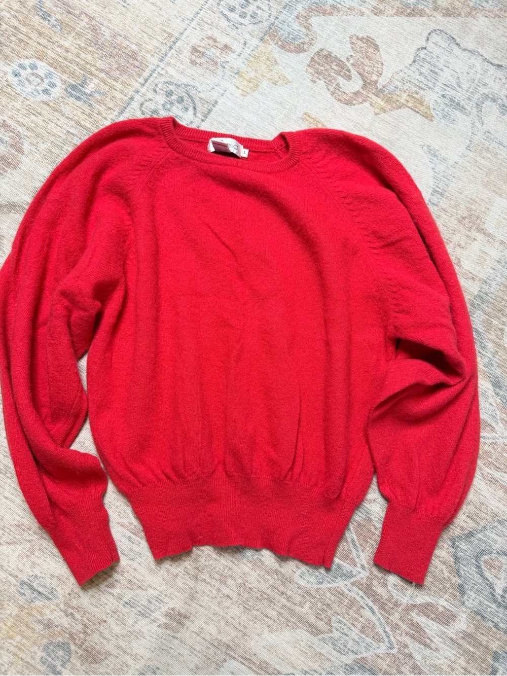 Rafaella Red Crewneck Sweater Lambswool/Angora Rabbit Hair/Nylon